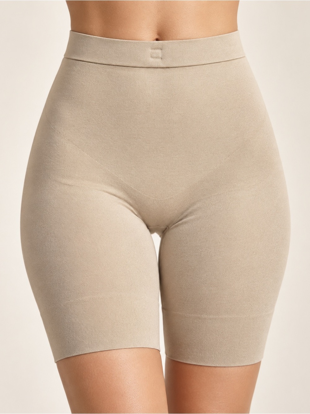 SPANX Beige High-Waist Bike Shorts |Small| Shaping Sculpting Compression Control